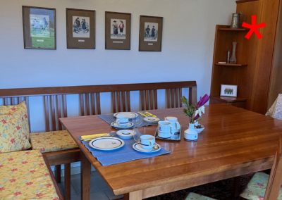 Essbereich in der Ferienwohnung Modersnhof