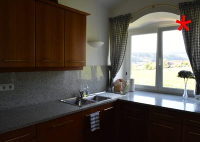 Küche in der Ferienwohnung Modersnhof